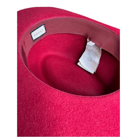 Red Gucci Wool Felt Hat